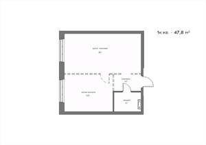 1-к квартира, вторичка, 48м2, 19/21 этаж