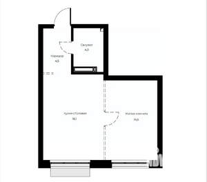 1-к квартира, вторичка, 41м2, 9/23 этаж