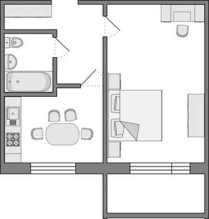 1-к квартира, вторичка, 42м2, 7/10 этаж