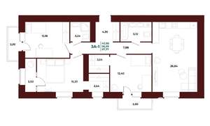3-к квартира, вторичка, 98м2, 8/17 этаж