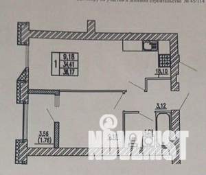 1-к квартира, вторичка, 38м2, 14/17 этаж