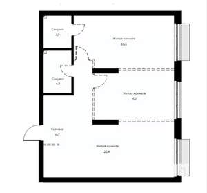 2-к квартира, вторичка, 80м2, 11/23 этаж