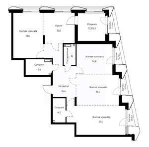 4-к квартира, вторичка, 120м2, 5/23 этаж