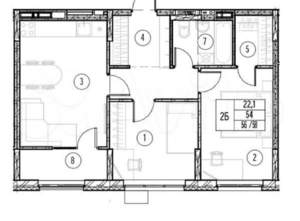 3-к квартира, вторичка, 58м2, 9/9 этаж