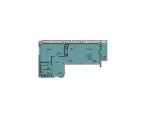 2-к квартира, строящийся дом, 61м2, 4/18 этаж