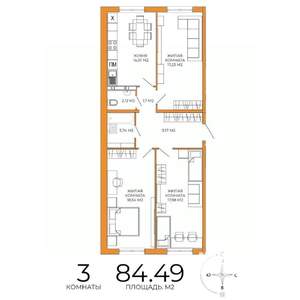 3-к квартира, вторичка, 84м2, 3/18 этаж