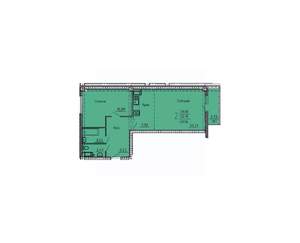 2-к квартира, вторичка, 61м2, 18/18 этаж