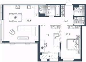 2-к квартира, вторичка, 83м2, 14/24 этаж