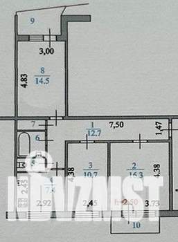 3-к квартира, вторичка, 67м2, 3/9 этаж