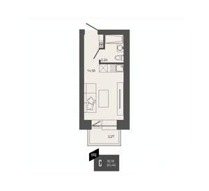 Студия квартира, вторичка, 20м2, 6/17 этаж