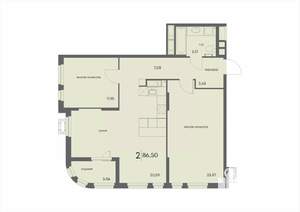 2-к квартира, вторичка, 87м2, 11/18 этаж