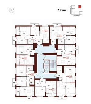 2-к квартира, вторичка, 69м2, 3/18 этаж