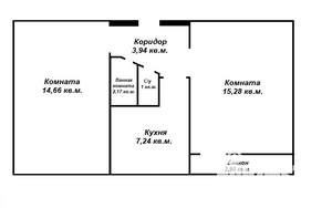 2-к квартира, вторичка, 43м2, 3/5 этаж