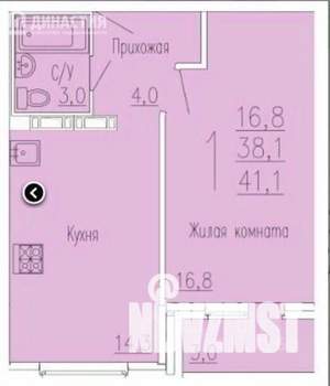 1-к квартира, вторичка, 42м2, 4/5 этаж