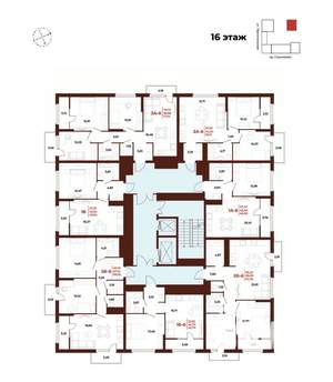 2-к квартира, вторичка, 55м2, 16/18 этаж