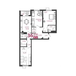 3-к квартира, вторичка, 89м2, 5/5 этаж