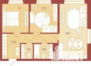 3-к квартира, вторичка, 62м2, 12/17 этаж