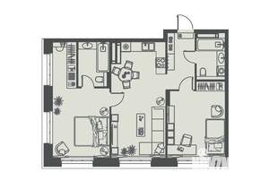 2-к квартира, вторичка, 76м2, 20/23 этаж