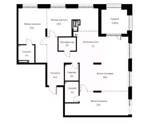 3-к квартира, вторичка, 147м2, 22/23 этаж