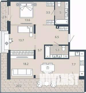2-к квартира, вторичка, 92м2, 11/23 этаж