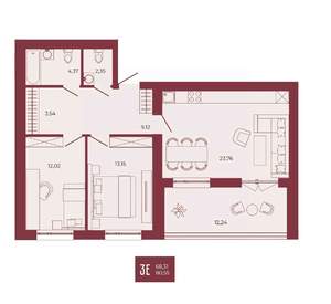 3-к квартира, вторичка, 81м2, 9/17 этаж