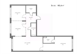 3-к квартира, вторичка, 90м2, 5/21 этаж