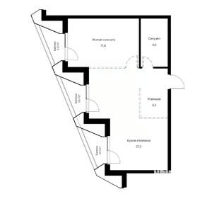 1-к квартира, вторичка, 59м2, 5/23 этаж