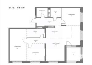 3-к квартира, вторичка, 118м2, 21/21 этаж