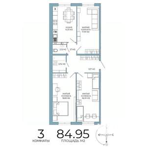 3-к квартира, вторичка, 85м2, 14/18 этаж
