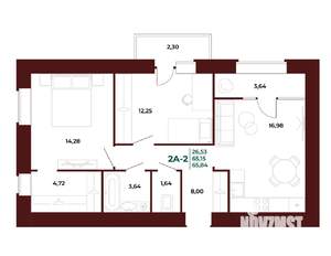 2-к квартира, вторичка, 69м2, 15/17 этаж