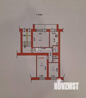 3-к квартира, вторичка, 62м2, 1/2 этаж