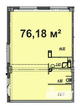 1-к квартира, строящийся дом, 76м2, 1/17 этаж