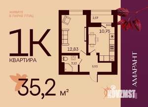 1-к квартира, вторичка, 35м2, 2/17 этаж