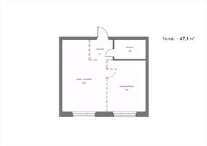 1-к квартира, вторичка, 47м2, 13/21 этаж