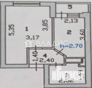 1-к квартира, вторичка, 29м2, 1/9 этаж