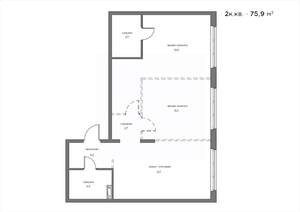 2-к квартира, вторичка, 76м2, 8/21 этаж