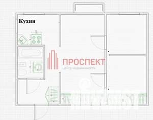 2-к квартира, вторичка, 42м2, 1/5 этаж