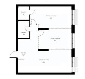 2-к квартира, вторичка, 80м2, 3/23 этаж