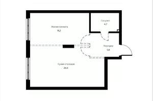 1-к квартира, вторичка, 51м2, 5/23 этаж