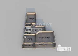 2-к квартира, вторичка, 76м2, 6/10 этаж