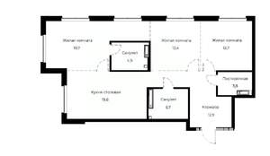 3-к квартира, вторичка, 92м2, 11/23 этаж