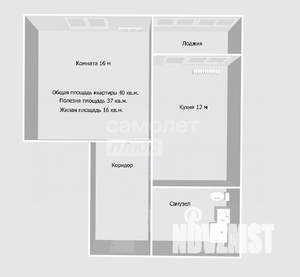 1-к квартира, вторичка, 37м2, 1/22 этаж