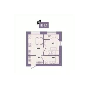 1-к квартира, вторичка, 36м2, 14/17 этаж