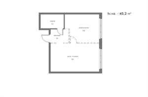 1-к квартира, вторичка, 45м2, 8/21 этаж