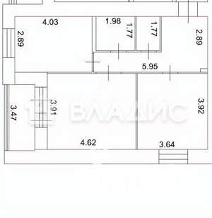 2-к квартира, вторичка, 64м2, 6/17 этаж