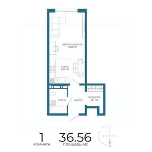 1-к квартира, вторичка, 37м2, 3/17 этаж