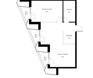 1-к квартира, вторичка, 59м2, 7/23 этаж
