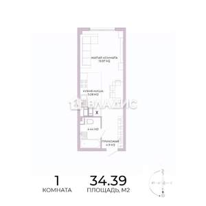 Студия квартира, строящийся дом, 33м2, 7/17 этаж