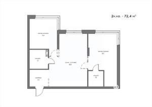 2-к квартира, вторичка, 72м2, 5/21 этаж