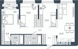 3-к квартира, вторичка, 86м2, 11/24 этаж